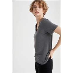 Defacto Regular Fit V Yaka Basic Kısa Kollu Tişört K5057AZ21SP