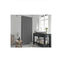 Tropikhome Siyah Banyo Perdesi-tek Kanat Banyo Dekorasyon Ürünü Duş Perdesi, Lüks Duşakabin Perdesi Ethnic rotasyon