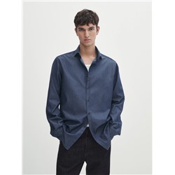 SLIM FIT STONEWASH DENIM SHIRT