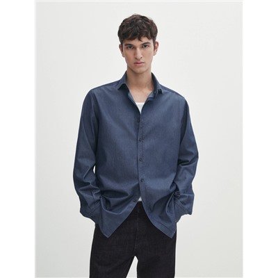 SLIM FIT STONEWASH DENIM SHIRT