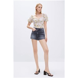 Short vaquero de tiro alto Antracita