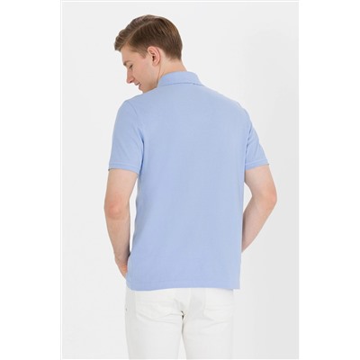 Erkek Mavi Basic Polo Yaka Tişört