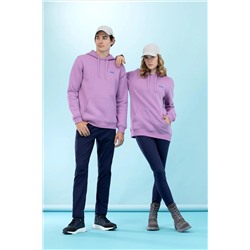 Lila Kapüşonlu Basic Sweatshirt (Unisex)