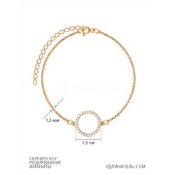 Браслет из золочёного серебра с фианитами 925 пробы Бр-030з200