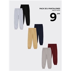PACK OF 2 BASIC PLUSH TROUSERS