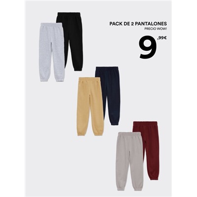 PACK OF 2 BASIC PLUSH TROUSERS