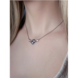 Колье Клевер из серебра с фианитами родированное коллекция Wan Clover 441-15-921р