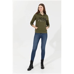 Kadın Haki Basic Sweatshirt