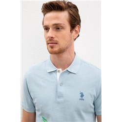 Erkek Açık İndigo Polo Yaka Tişört