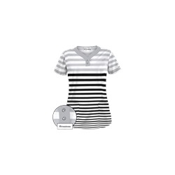 UA Seeing Stripes Silver Scrub Top