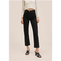 Vaqueros rectos tiro alto crop -  Mujer | MANGO OUTLET España