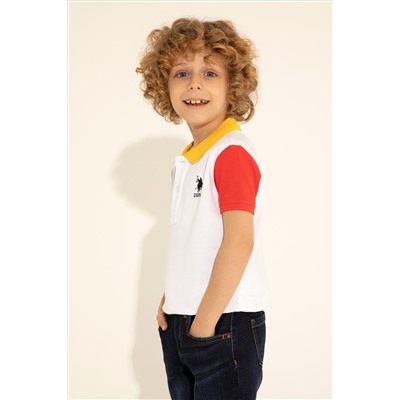 Erkek Çocuk Beyaz Polo Yaka Tişört