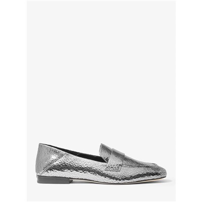 MICHAEL MICHAEL KORS Emory Crackled Metallic Leather Loafer