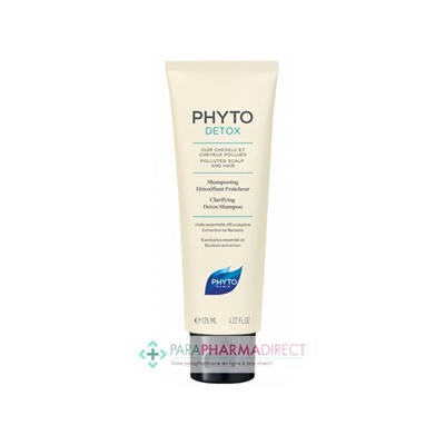 Phyto Détox Shampooing Détoxifiant Fraîcheur Cuir Chevelu & Cheveux Pollués 125ml
