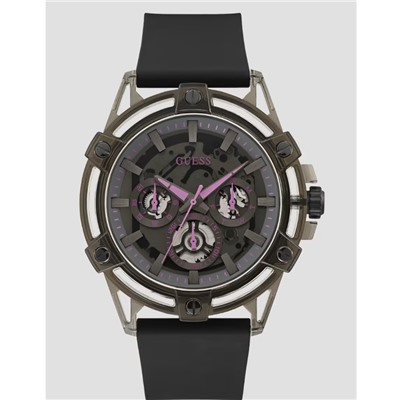 Black and Pink Multifunction Watch