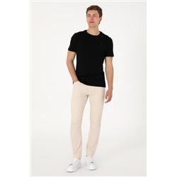 Erkek Regular Fit Bisiklet Yaka Siyah Basic Tişört