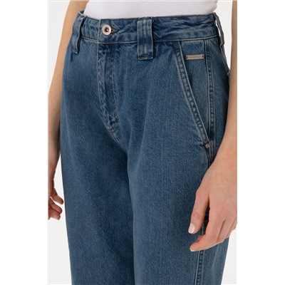 Kadın Mavi Cargofit Jean Pantolon