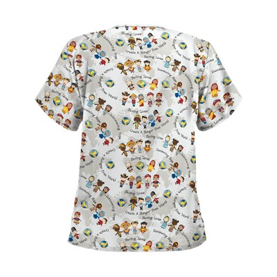 UA Create A World Print Scrub Top