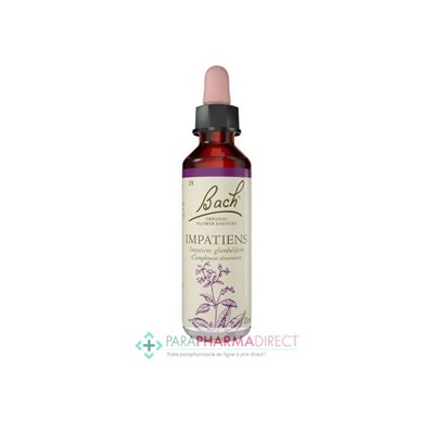 Fleurs de Bach Impatiens (impatiente) Détendu et tolérant 20ml