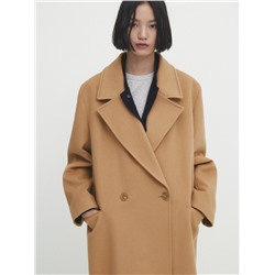 Abrigo cruzado confort mezcla lana