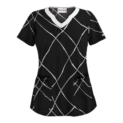 UA Pearls of Wisdom Black Scrub Top