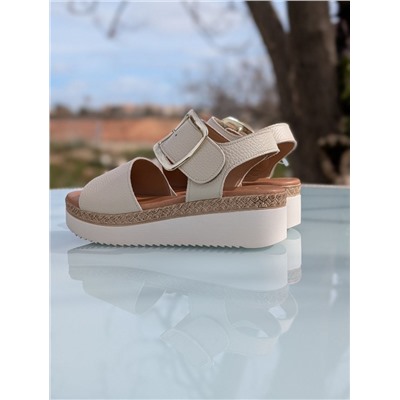КОМБО испанские босоножки S44ACBeig+итальянская сумка AB.ZAPATOS PELLE · 2704 Beige АКЦИЯ