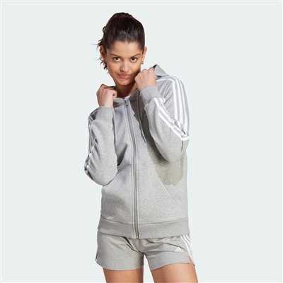 ESSENTIALS 3-STRIPES FULL-ZIP FLEECE HOODIE