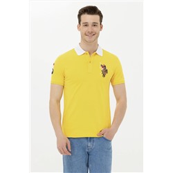 Erkek Koyu Sarı Basic Polo Yaka Tişört