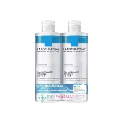 La Roche Posay Eau Micellaire Biphasée Ultra 2x400mlLot  × 2
