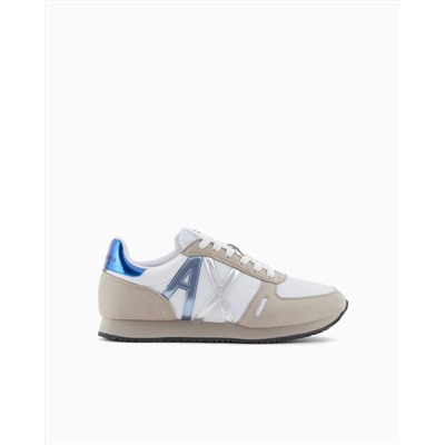 Microfiber sneakers with logo
