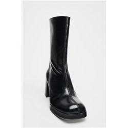 PLATFORM HIGH-HEEL ANKLE BOOTS