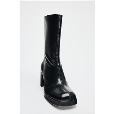 PLATFORM HIGH-HEEL ANKLE BOOTS