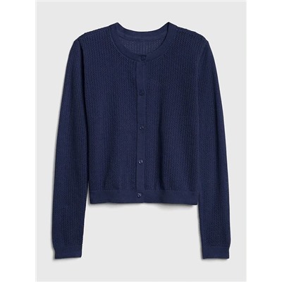 Kids Pointelle Cardigan Sweater