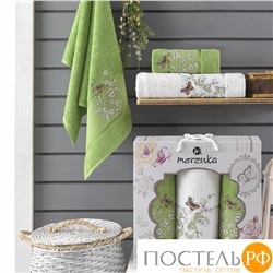 10170 Комп. Пол. MERZUKA махр. в короб. (50*90/2)(70*140/1) 3 шт. PAPILLON зелёный