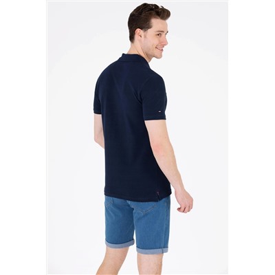 Erkek Koyu Lacivert Basic Polo Yaka Tişört