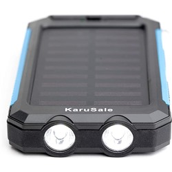 Solar Power Bank Portable Charger 50000mah Battery Pack 2 LED 2 USB Camping Solar Panels Waterproof Car Travel Outdoor External Backup Flashlight for All Cell Phones and Tablets Black & Blue