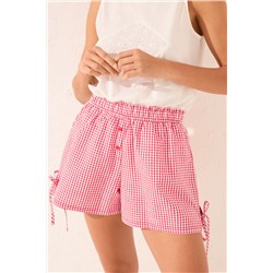 Pantalón corto cuadros vichy rojo