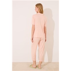 Pijama camisero viscosa naranja