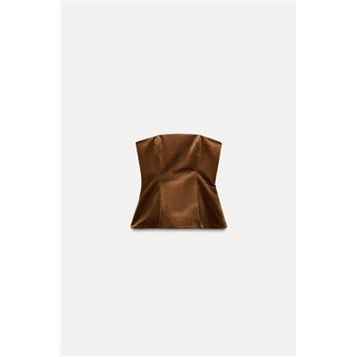 CORDUROY STRAPLESS TOP