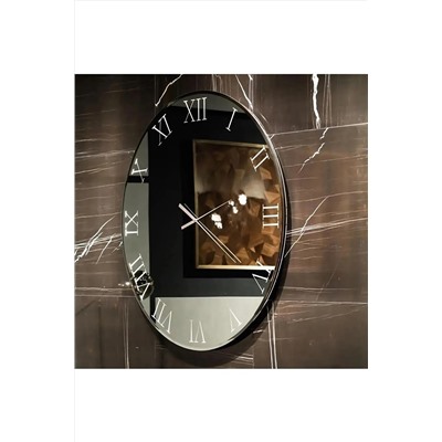 şen ahşap market Cam Ayna Duvar Saati Roma Rakam 40cm(PLEKSİ DEĞİLDİR) str101
