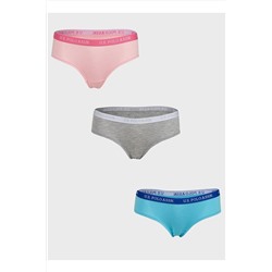 U.S. Polo Assn. Kadın Pamuklu Likralı 3'lü Paket Çok Renkli Şort Külot TYCFDSVLQN169695991711753