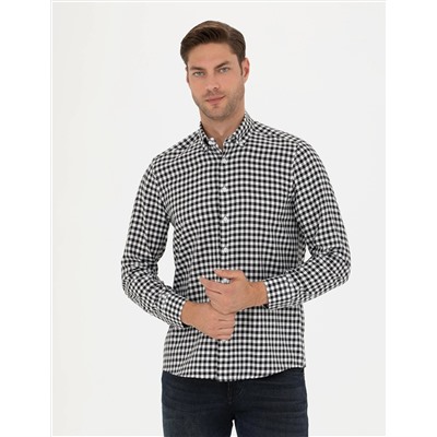 Siyah Regular Fit Uzun Kollu Gömlek