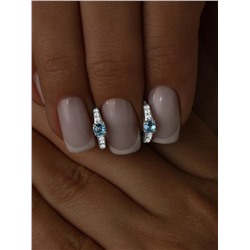 Серьги из серебра с фианитами родированные 925 пробы с053р202