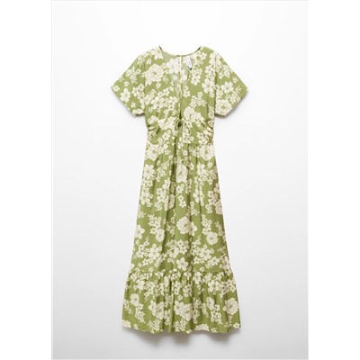 Vestido estampado abertura