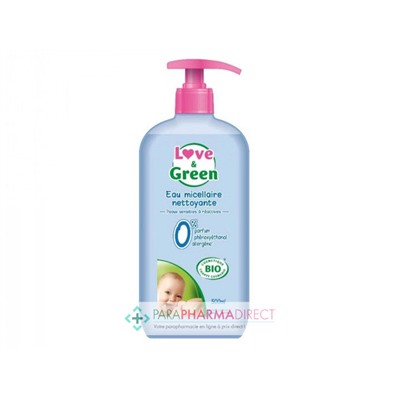 Love&Green Eau Micellaire Nettoyante Peaux Sensibles BIO 500ml