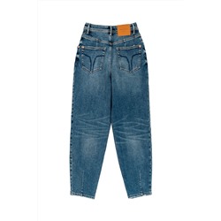 Vaquero mom fit de tiro alto Azul oscuro