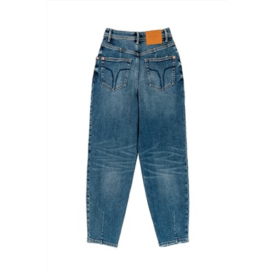Vaquero mom fit de tiro alto Azul oscuro