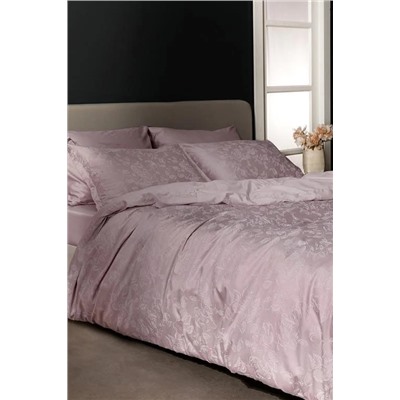Avril King Size Baskılı - 300TC Saten Nevresim Takımı - Pudra