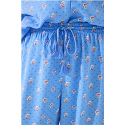 Pijama camisero Capri viscosa azul