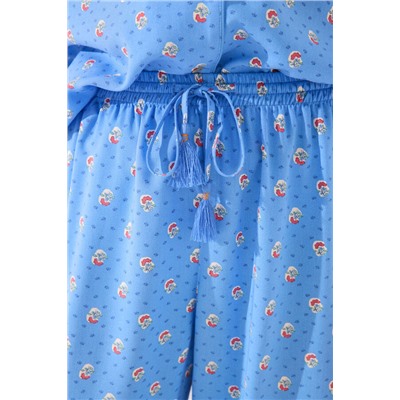 Pijama camisero Capri viscosa azul